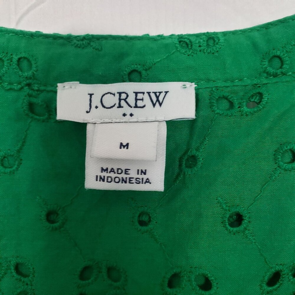 J Crew Factory Eyelet Shirtdress Cotton Sleeveless Button Front Womens Sz Medium - Picture 7 of 14
